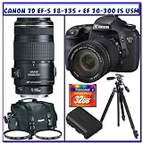 Canon 7D 18MP Digital SLR w/ 18-135mm IS Lens + Canon EF 70-300mm IS USM Lens + Spare LP-E6 Battery + Canon Bag + Two (2) Canon UV Filters + Velbon Tripod + 32GB 133X CF Card