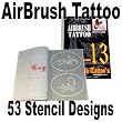 ABD TAT-SET13 AIRBRUSH TATTOO STENCILS SET 13 REUSEABLE TATTOO TEMPLATE SET