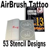 ABD TAT-SET13 AIRBRUSH TATTOO STENCILS SET 13 REUSEABLE TATTOO TEMPLATE SET