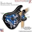 Barbwire Heart Blue WraptorSkinz Skin fits Rock Band Stratocaster Guitar for Nintendo Wii, XBOX 360, PS2 & PS3 (GUITAR NOT INCLUDED)