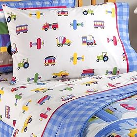 Trains Planes & Trucks Toddler Sheetset