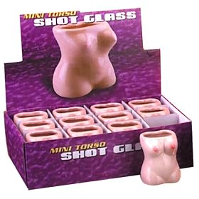 Pipedream Products Mini Torso Shot Glass Female, Flesh (Pack of 12)