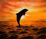 Art Reproduction Oil Painting - Animals: Dolphins I - Standard 20x24 - Hand Painted Canvas Art