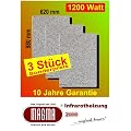 Magma Infrarotheizung 3er Set 1200 Watt (Granit grau-wei�) OHNE Steckdosenregler