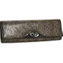 Whiting and Davis Python Print Elongated Clutch (Brown)