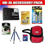 NB-3L Lithium-Ion Rechargeable Battery Pack and Accessories for Canon Powershot SD550, SD500, SD110, SD100, SD10 & SD20 Digital Cameras