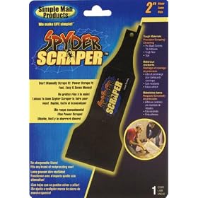 Simple Man Products 144 Spyder Scraper Scraping Tool Attachment for Reciprocating Saws, Black, 2-Inch