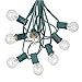 G30 Patio String Lights with 25 Globe Bulbs - Garden Hanging String Lights - Vintage Backyard Patio Lights - Outdoor String Lights - Market Cafe Bistro String Lights – Green Wire -25 Feet