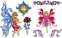 50+ Glitter4Girls Temporary Tattoos - fairies, butterflies, hearts, dragonfly most with glitter