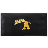 Oakland Athletics Black Embroidered Leather Checkbook Cover
