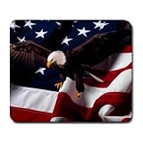 American Flag and Bald Eagle Patriotic USA Large Mousepad