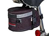 Bushwhacker Hondo Black - Bike Seat Bag - w/ Reflective Trim & Light Clip Attachment