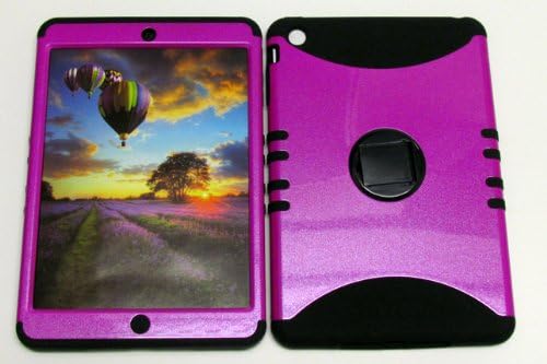 APPLE IPAD MINI CASE GLITTER HOT PINK HEAVY DUTY HIGH IMPACT HYBRID BLACK SKIN SILICON COVER