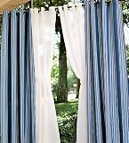 UV-Resistant Outdoor 50"W x 108"L Grommet Top Solid Curtain in White