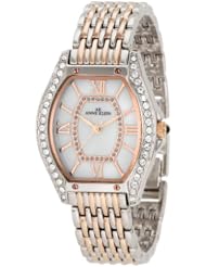 Anne Klein Womens 10/9811MPRT Swarovski Crystal Accented Rosegold-Tone and Silver-Tone Bracelet Watch