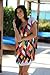 Tenworld Women Round Neck Short Sleeve Mini Dress Printing Party Cocktail (XL = US 10)