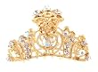 Hair Clip - H85 - Gold Tiara Style set with Swarovski (tm) Crystal Stones ~ Clear AB Irridescent