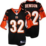 Men's Cedric Benson #32 Cincinnati Bengals NFL Premier Football Jersey by Reebok (Black-White)(Size=XX-LARGE)