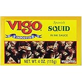Vigo Squid in Ink Sauce, 4-Ounce Cans (Pack of 10)