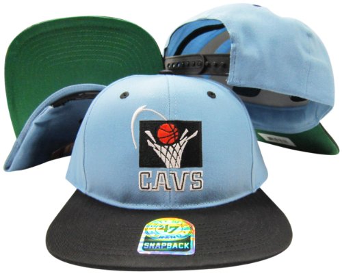 Cleveland Cavaliers Light Blue/Black Two Tone Plastic Snapback Adjustable Plastic Snap Back Hat / Cap