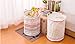 Lalago Printed Ramie Cotton Fabric Folding Laundry Storage Basket Toy Laundry Hamper with Handle (Bohemia Beam Port)