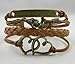ETSYG® Mermaid Bracelet Vintage Bronze Coffee Rope Knit Heart Adage Punk Simple Charms