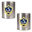 Los Angeles Galaxy MLS 2pc Stainless Steel Can Holder Set - Primary Team Logo by Great American Products