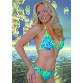 Buy Aqua Palms Print Ladies Triangle Swimsuit Bikini Top by Jax Couture Swimwear by Jackie's Boutique