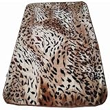Animal Print Mink Faux Fur Blanket, Lion, 150 x 200 Cm