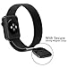 DeroTech for Apple Watch Band 42mm, Fully Magnetic Closure Clasp Mesh Loop Milanese Stainless Steel Bracelet Strap for Apple iWatch Sport & Edition,Black