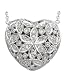 14K White Gold Diamond Heart Locket/Necklace