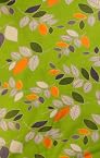 Green Khadi Fabric with Printed Leaves - Pure Cotton