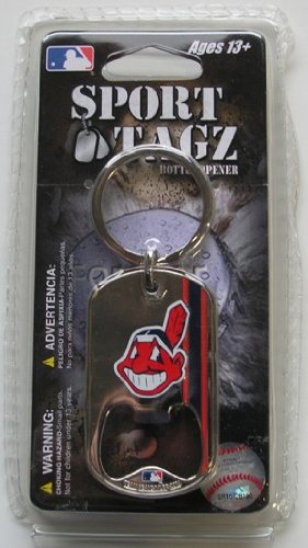 Cleveland Indians Dog Tag Bottle Opener Keychain