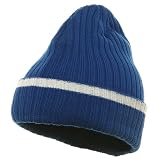 Knit with Cuff and Stripe - Royal White W31S19C