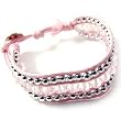 Pink Rope Silvertone Ball Friendship Adjustable Bracelet Fashion Jewelry