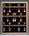Spoon Cabinet Walnut Wood Wall Mounted Holds 36 Spoons