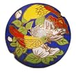 Cloisonne Pendant, Blue with Yellow Bird