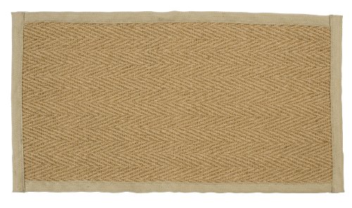 William Armes Kokosmatte, Fischgratmuster, mit Umrandung in Natur, Latexr&uuml;cken, 122&nbsp;x&nbsp;66&nbsp;cm