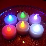 Color Changing Everlasting Tealights Candles with 7 Rainbow Colors- Set of 12