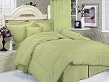 Review KingLinen  / 7Pcs Full Sage Lexington Bed in a Bag Comforter Set