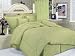 7Pcs Queen Sage Stripe Bed in a Bag Comforter Set