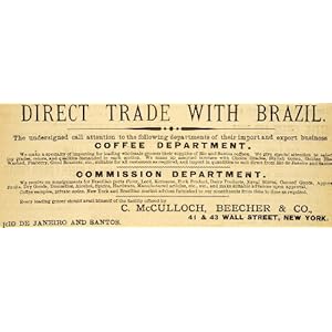 1883 Ad Direct Trade Brazil Coffee Flour McCulloch Lard - Original Print Ad