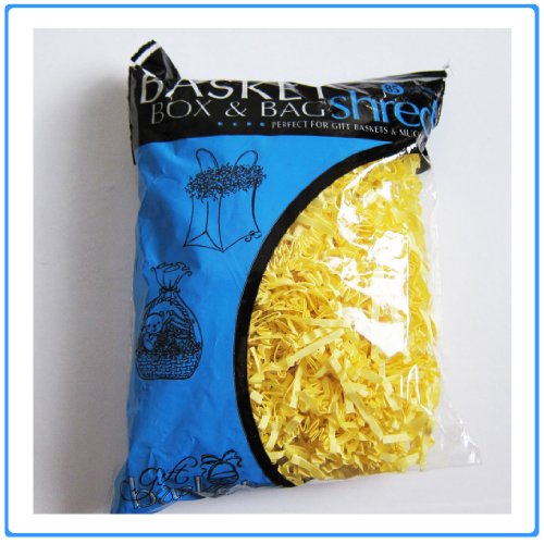 1 Bag of Yellow Crinkle Cut Paper Shred for Gift Packaging Wrap Basket Filling