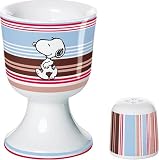 United Labels 0106880 - Best of Snoopy-Flower Strip Eierbecher mit Salzstreuer Porzellan in praemierter Geschenkverpackung