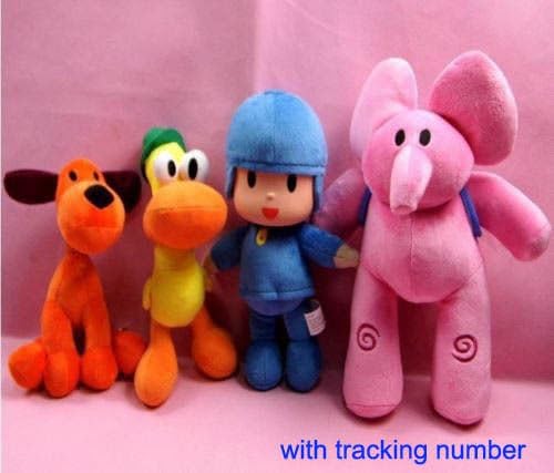 New Set of 4pcs Pocoyo Elly Pato Loula Plush Stuffed Figure Toy Doll Kids Gift