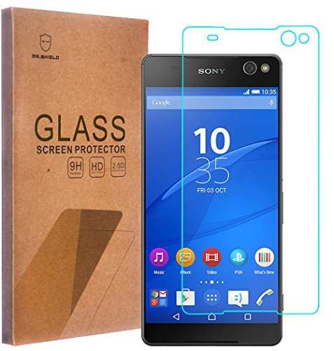 Mr Shield For Sony Xperia C5 Ultra 6.0 Inch [Tempered Glass] Screen Protector [0.3mm Ultra Thin 9H Hardness 2.5D Round Edge] with Lifetime Replacement Warranty