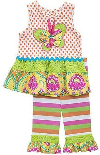 Counting Daisies Ruffled Butterfly Dress &amp; Striped Leggings Set (6)