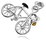 Sterling Silver Cubic Zirconia Bicycle Charm