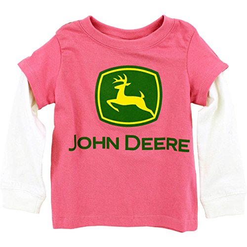 John Deere "Logo" Pink Infant Layered T-Shirt