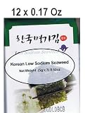 Korean Seasoned Roasted Nori Seaweed - Low Sodium Flavor - 12x0.17 oz Packets